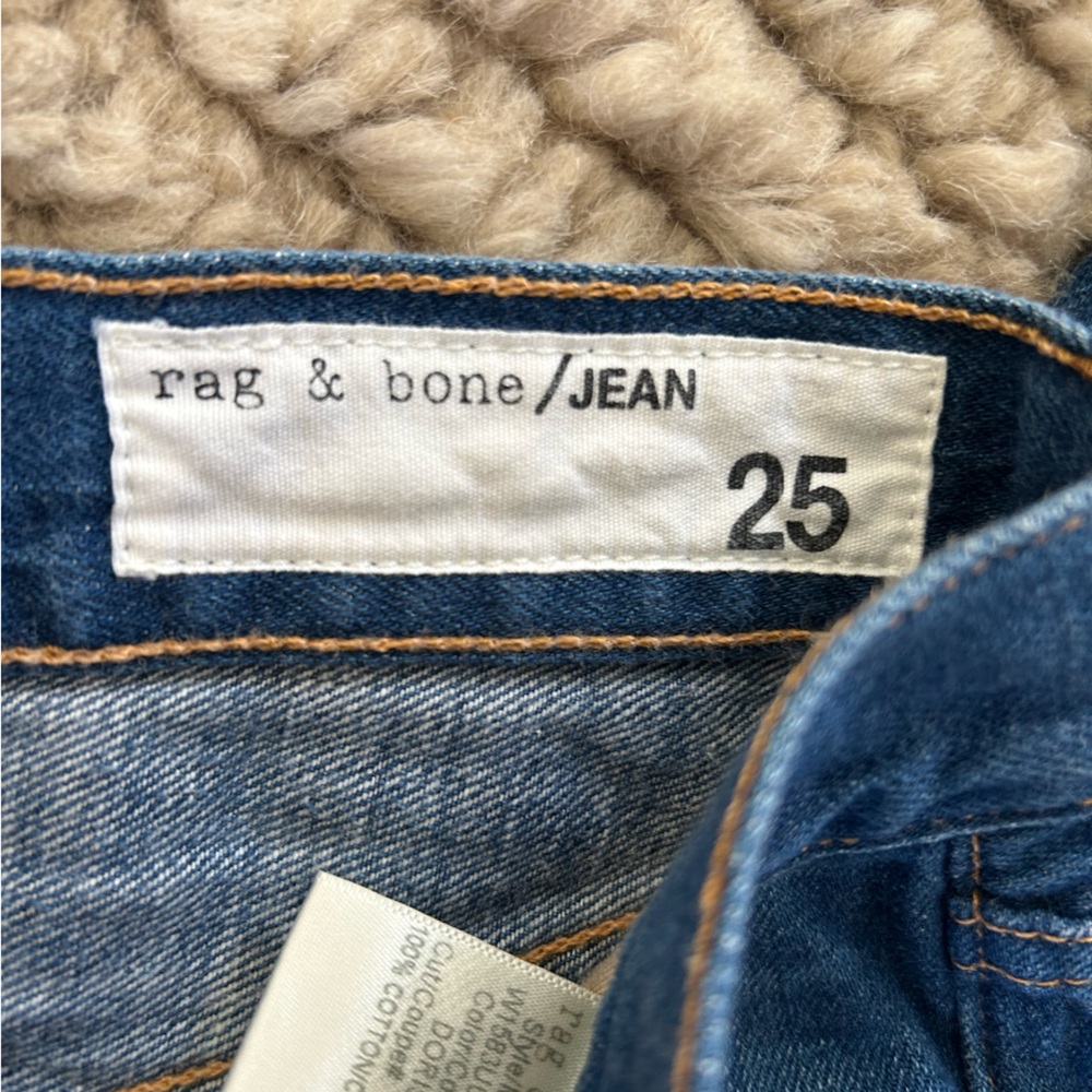 Rag & Bone Doris X Boyfriend Cotton distressed cropped jeans Size 25 - Picture 6 of 7